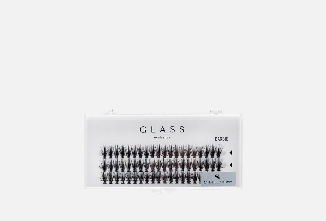 Изображение товара Накладные ресницы GLASS EYELASHES barbie curl c middle 30D 10 мм для выразительных глаз
