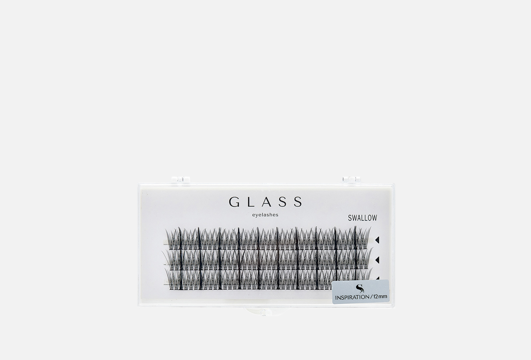 GLASS EYELASHES Ресницы пучковые Swallow изгиб С 12мм
