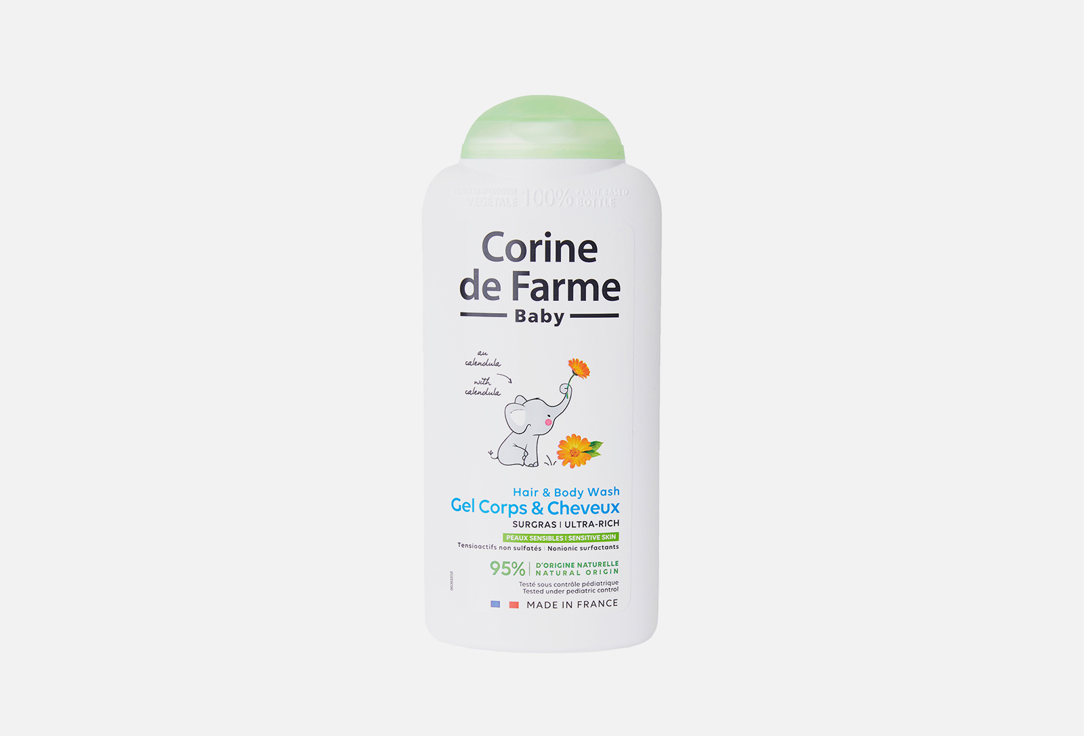 гель для умывания corine de farme гель мицеллярный очищающий refreshing micellar gel Детский очищающий гель для тела и волос CORINE DE FARME Calendula 250 мл
