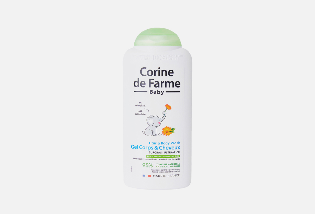 Детский очищающий гель для тела и волос CORINE DE FARME Calendula 250 мл гель мицеллярный очищающий corine de farme refreshing cleansing gel 500 мл