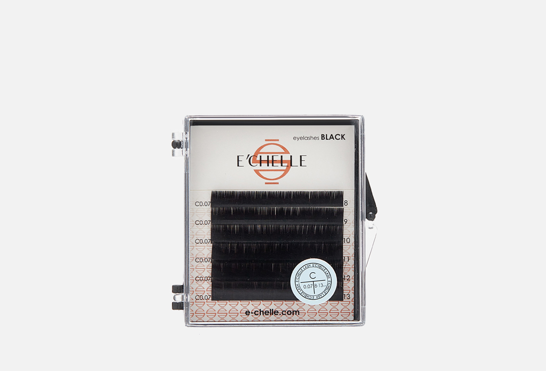 Ресницы для наращивания E'CHELLE Black mix Mini C 0,07 8-13мм черный
