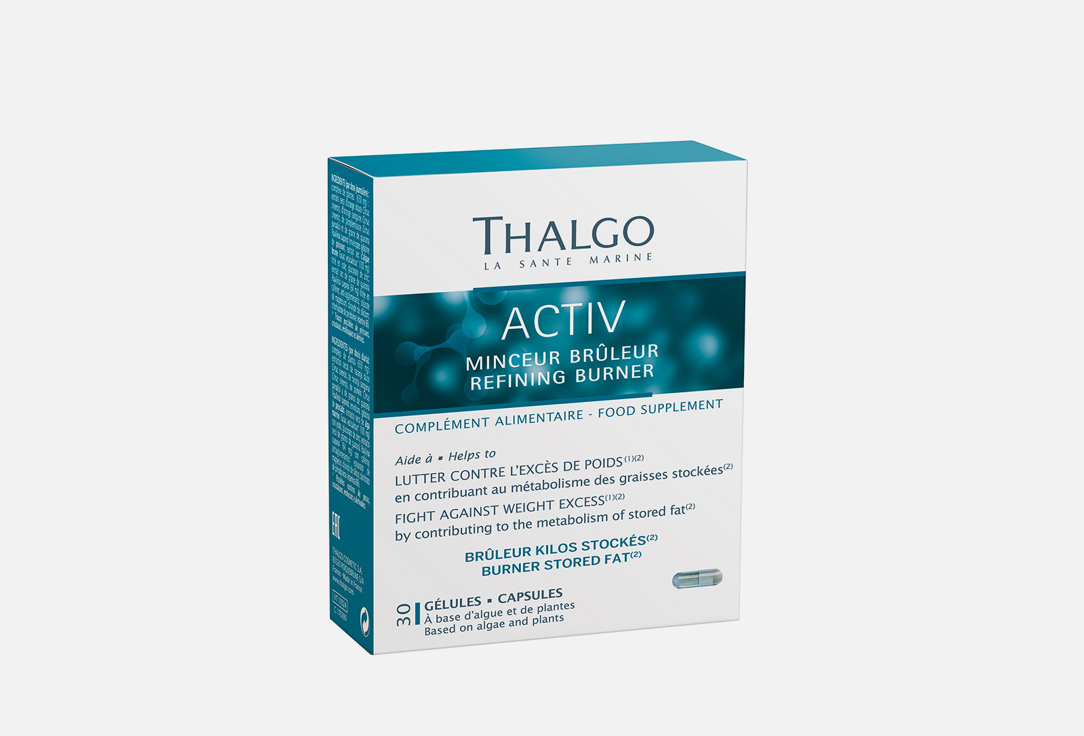 БАД для коррекции фигуры THALGO Activ цинк, йод, витамин В6, гуарана 30 шт бад для коррекции фигуры natrol water pill кальций калий витамин в6 в таблетках 60 шт