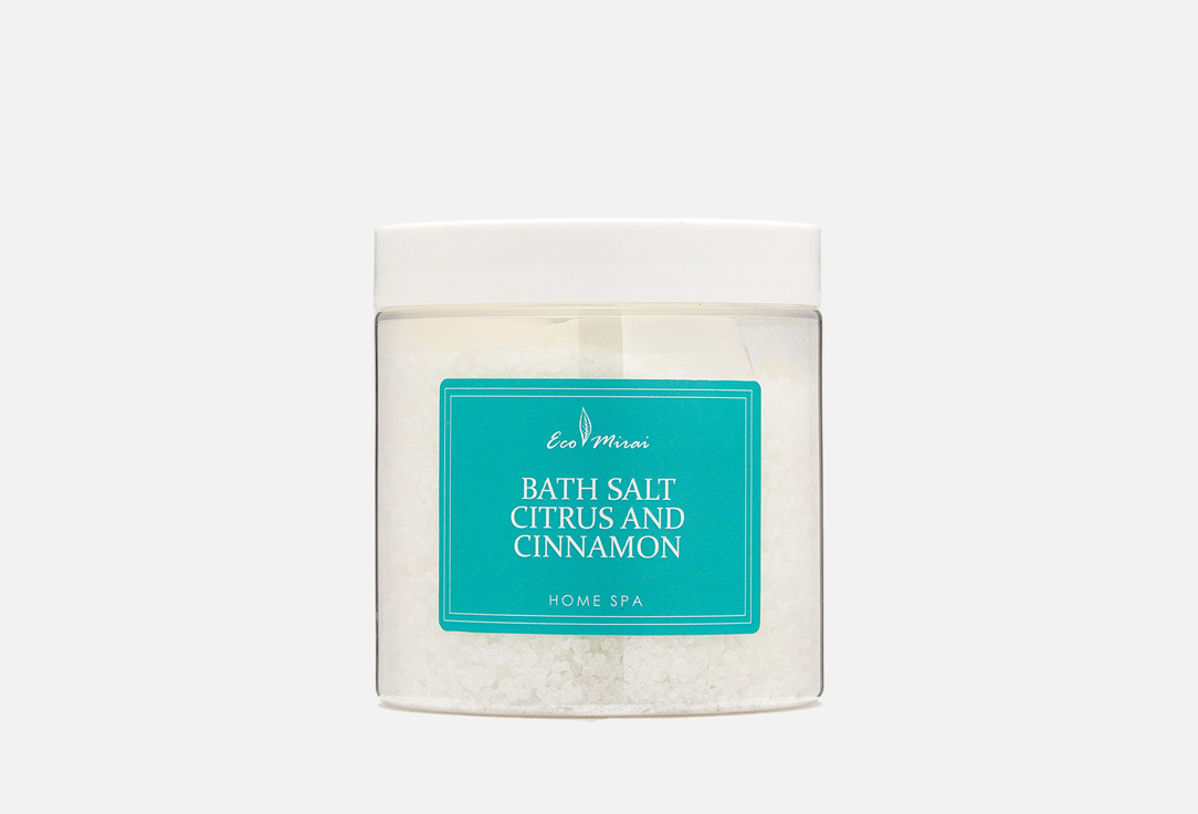 Изображение товара Соль для ванн ECO MIRAI CITRUS AND CINNAMON 500 г с маслами для расслабления и оздоровления кожи