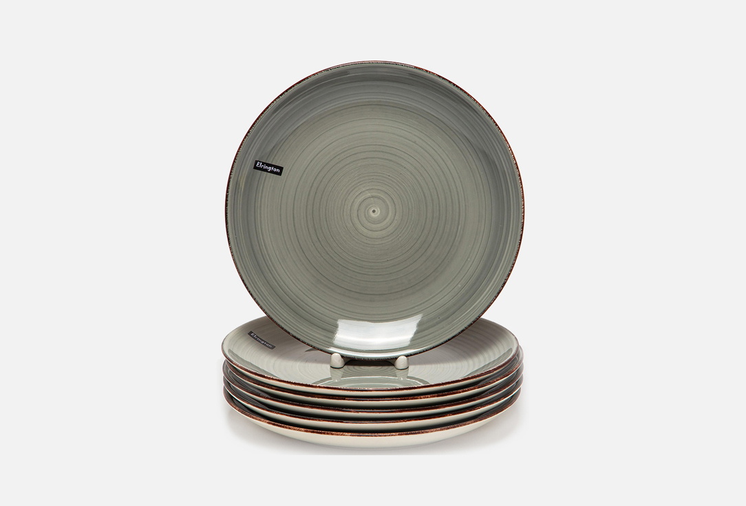 набор тарелок ELRINGTON Серый 6 шт тарелка elrington аэрограф светлый графит d 27 см