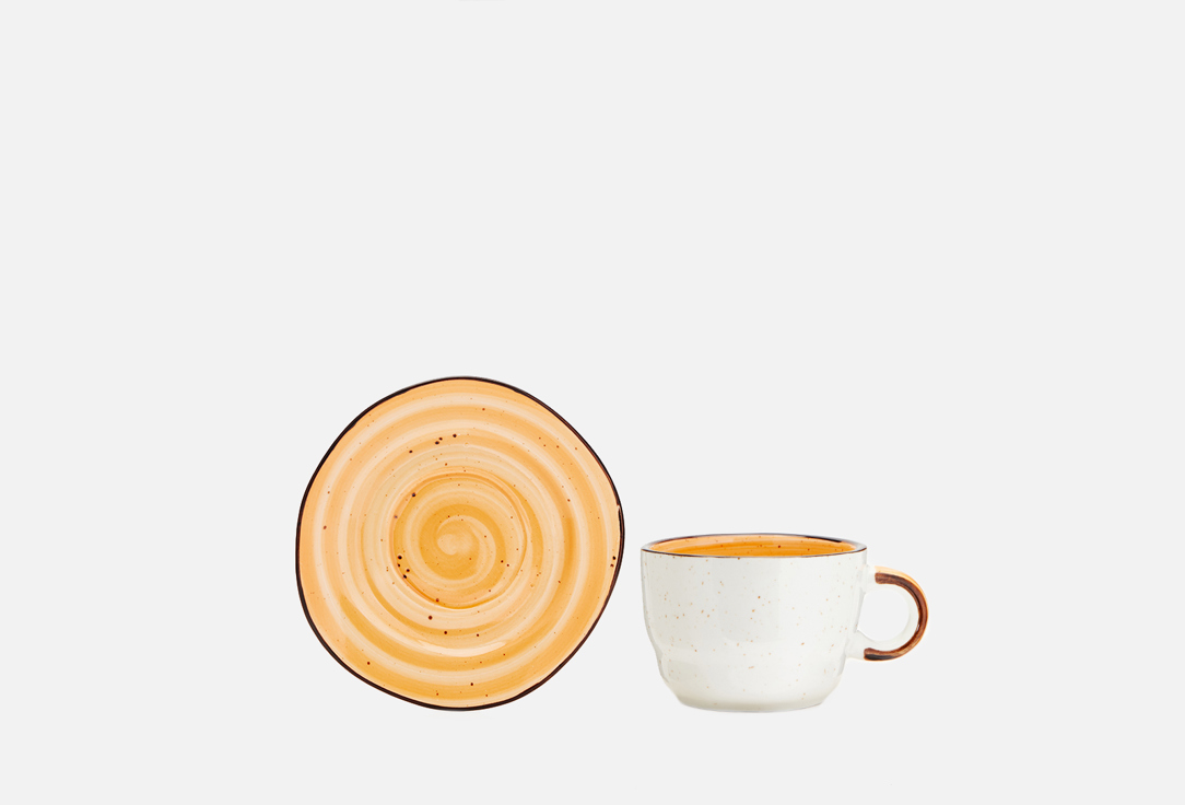 Чайная пара PROFF CUISINE Organic Fusion, Оранжевый 250 мл чайная пара семикаракорская керамика гостеприимная