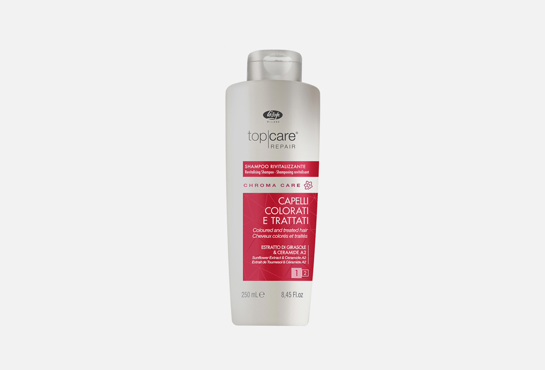 Оживляющий шампунь для окрашенных волос LISAP MILANO Top Care Repair Chroma Care Revitalizing Shampoo 250 мл lisap milano top care repair hydra care nourishing shampoo