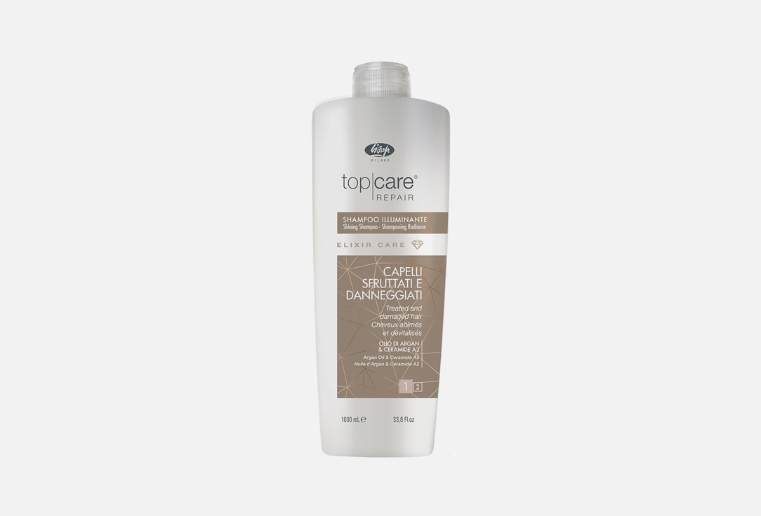 цена Шампунь-эликсир для восстановления волос LISAP MILANO Top Care Repair Elixir Care Shampoo 1000 мл