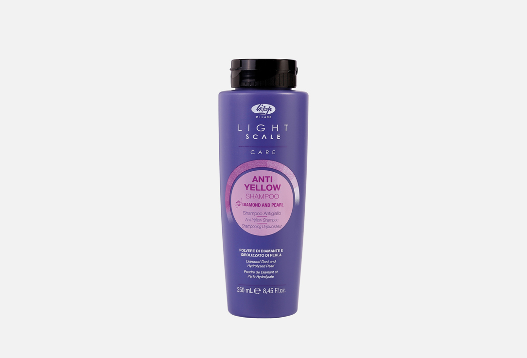 Шампунь для осветленных, мелированных и седых волос LISAP MILANO Light Scale Care Anti Yellow Shampoo 250 мл