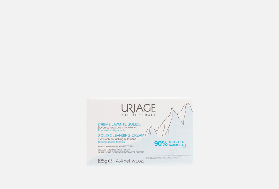 Очищающее крем-мыло URIAGE Solid cleansing cream 125 г uriage очищающий пенящийся крем с помпой 500 мл uriage гигиена uriage