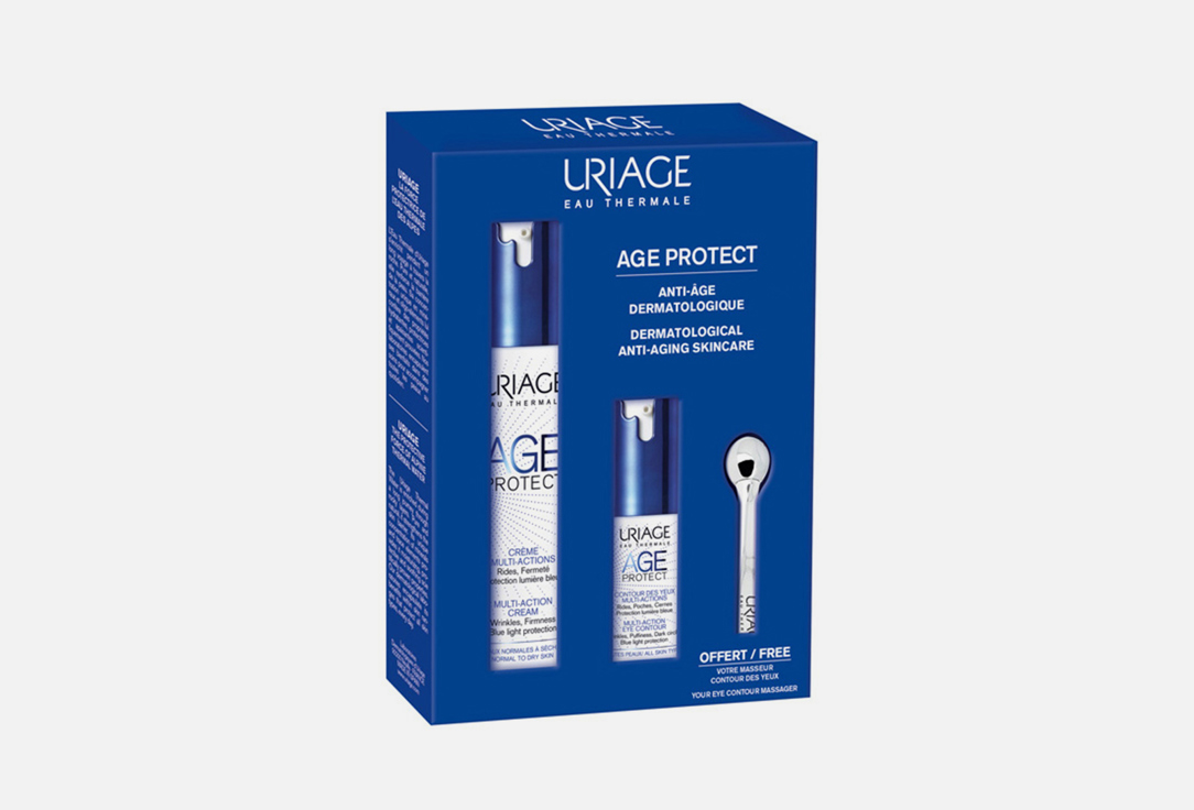 Набор (дневной крем,  крем для контура глаз и массажер) Uriage PROMO AGE PROTECT KIT 