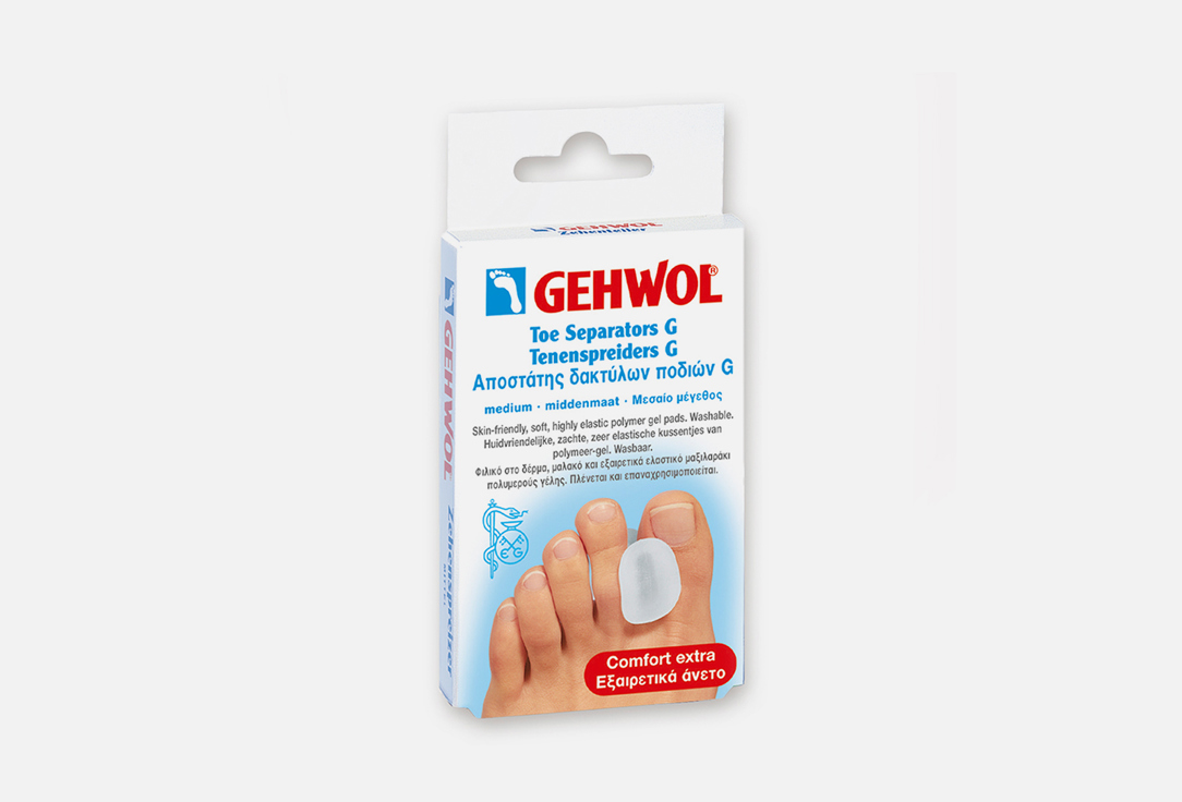 Гель- корректор GEHWOL TOE SEPARATORS G MEDIUM 1 шт накладка на мизинец gehwol comfort small toe pad cushion g 1 шт