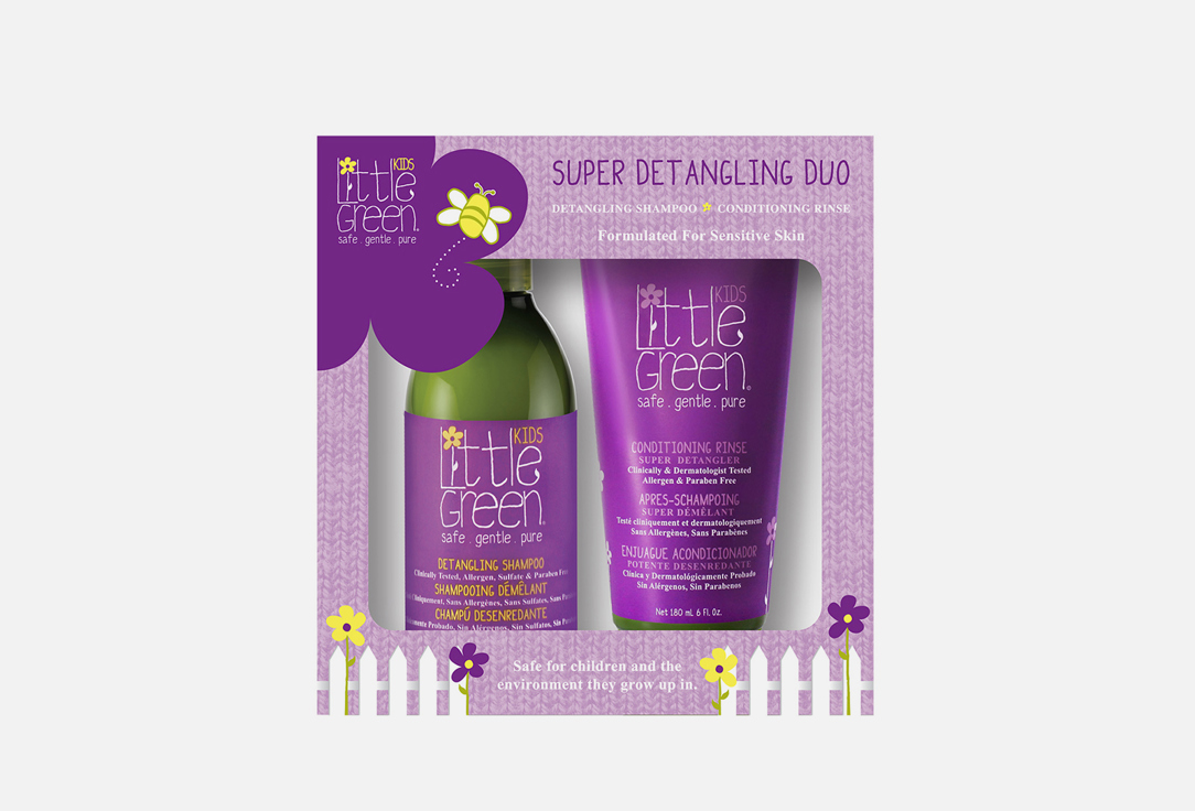 детский набор LITTLE GREEN Для облегчения расчесывания 2 шт little green kids detangling shampoo 8 oz 240 ml