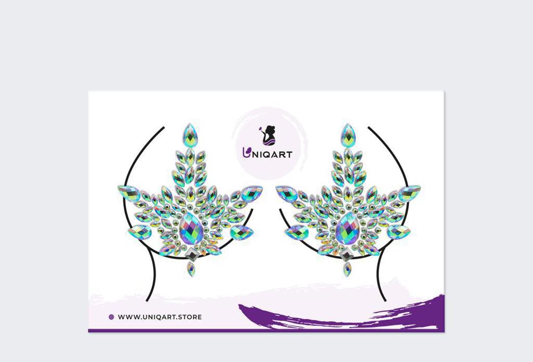 Изображение товара Кристаллы для груди UNIQART Petals of love многоразовые наклейки для тела и лица