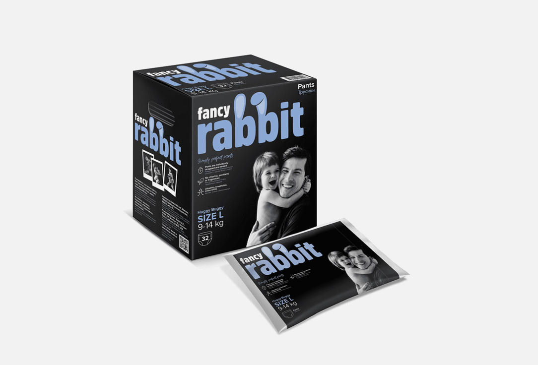 Изображение товара Трусики-подгузники Fancy Rabbit 9-14 кг, ультратонкие и безопасные
