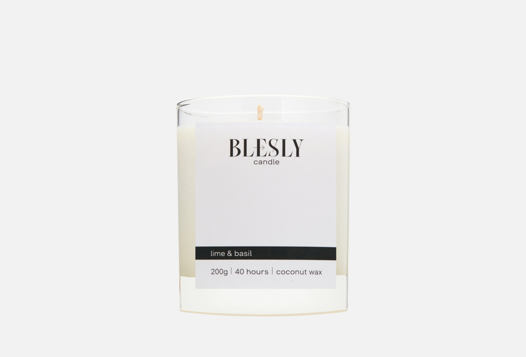 Свеча ароматическая BLESLY LIME & BASIL 200 г цена и фото