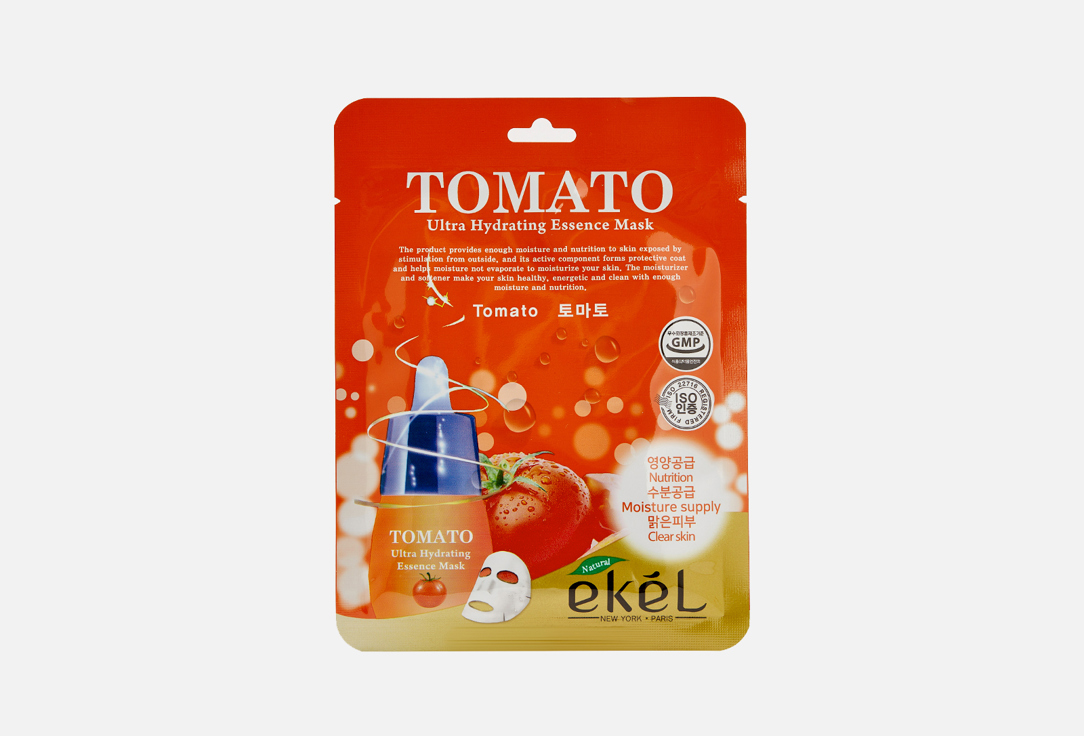Тканевая маска для лица EKEL Tomato Ultra Hydrating Essence Mask 1 шт маска для лица ekel маска для лица с коллагеном ultra hydrating