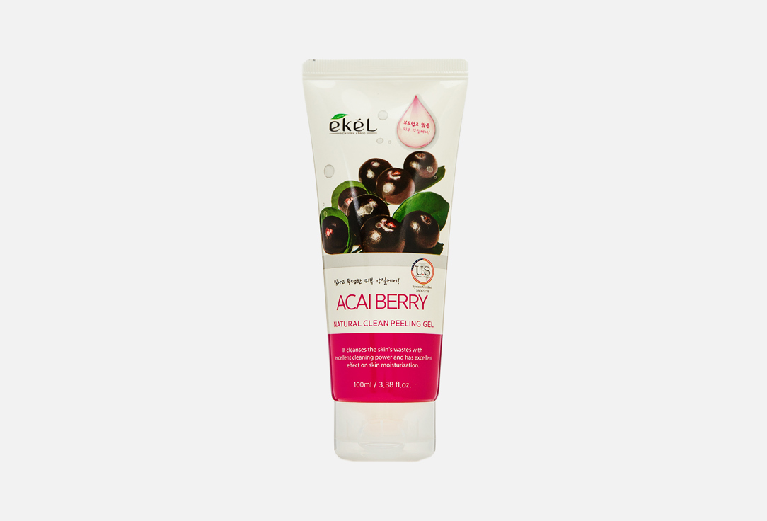 Пилинг-скатка EKEL Natural Clean Peeling Gel Acai Berry 100 мл пена для ванны sunday rain acai berry светло фиолетовый