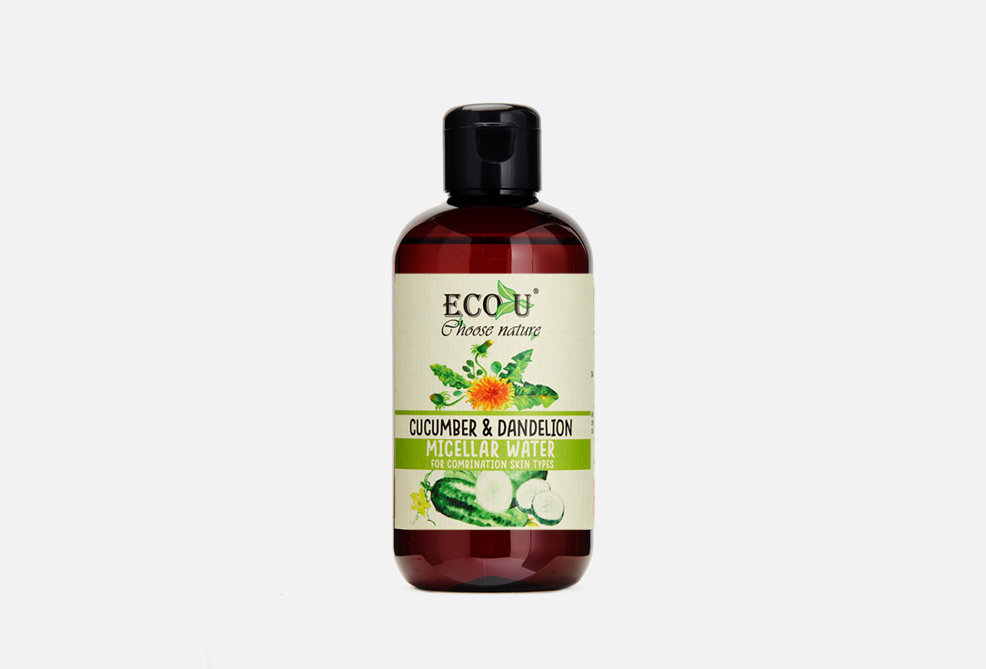 мицелярная вода eco u gentle micellar water makeup remover 500 мл Мицелярная вода ECO U Micellar water Cucumber & Dandelion 200 мл