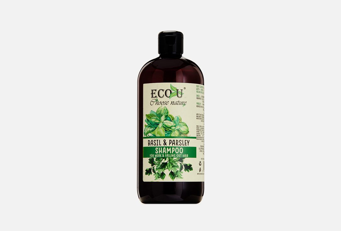 шампунь для волос ECO U Shampoo Basil & Parsley 500 мл мицелярная вода eco u micellar water basil