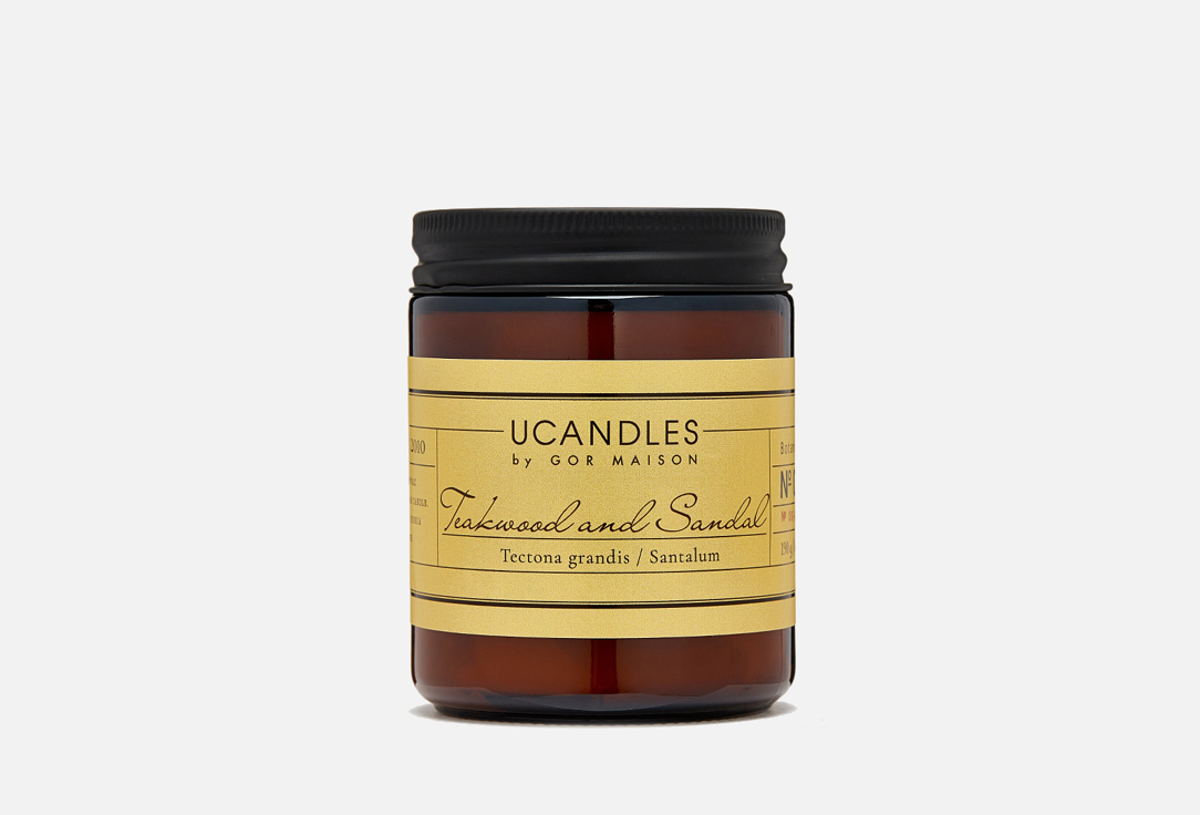 цена Ароматическая свеча UCANDLES Teakwood and Sandal Botanique 190 г