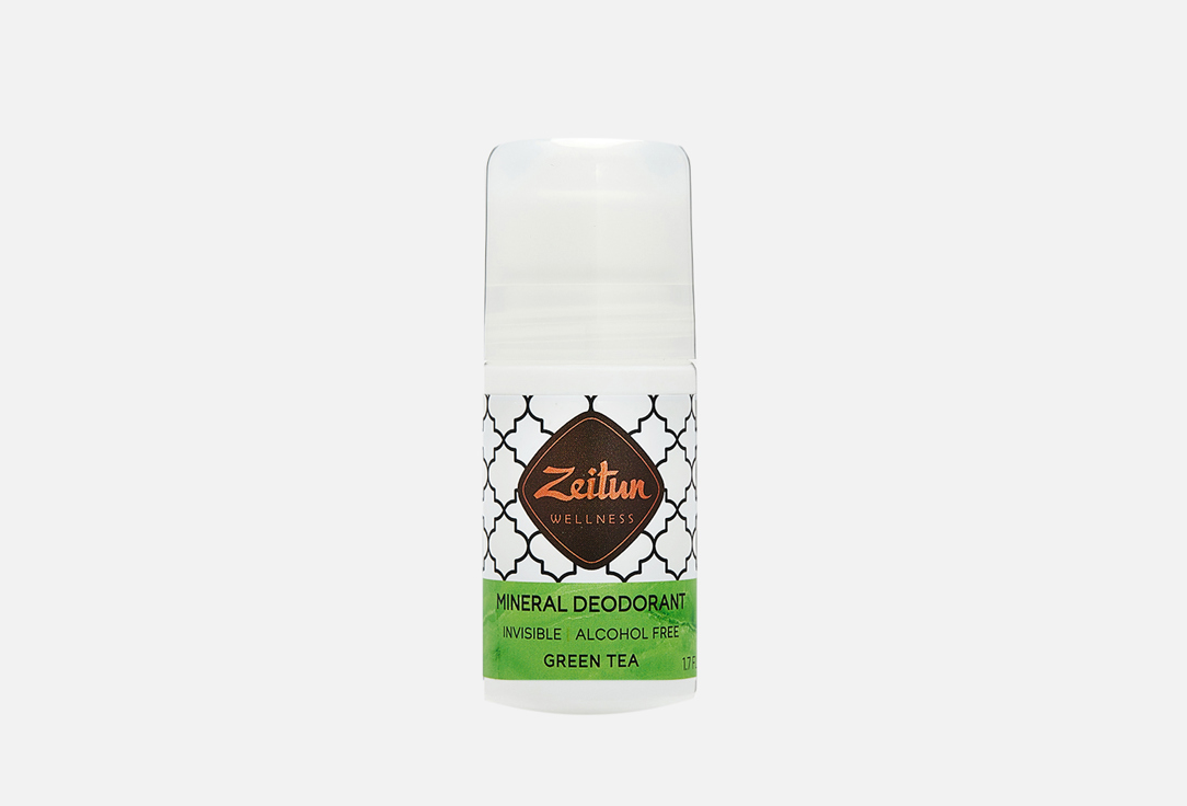дезодорант шариковый ZEITUN Mineral Roll-on Deodorant Green Tea 50 мл zeitun дезодорант минеральный зеленый чай с коллоидным серебром ролик флакон 50 мл 100 г