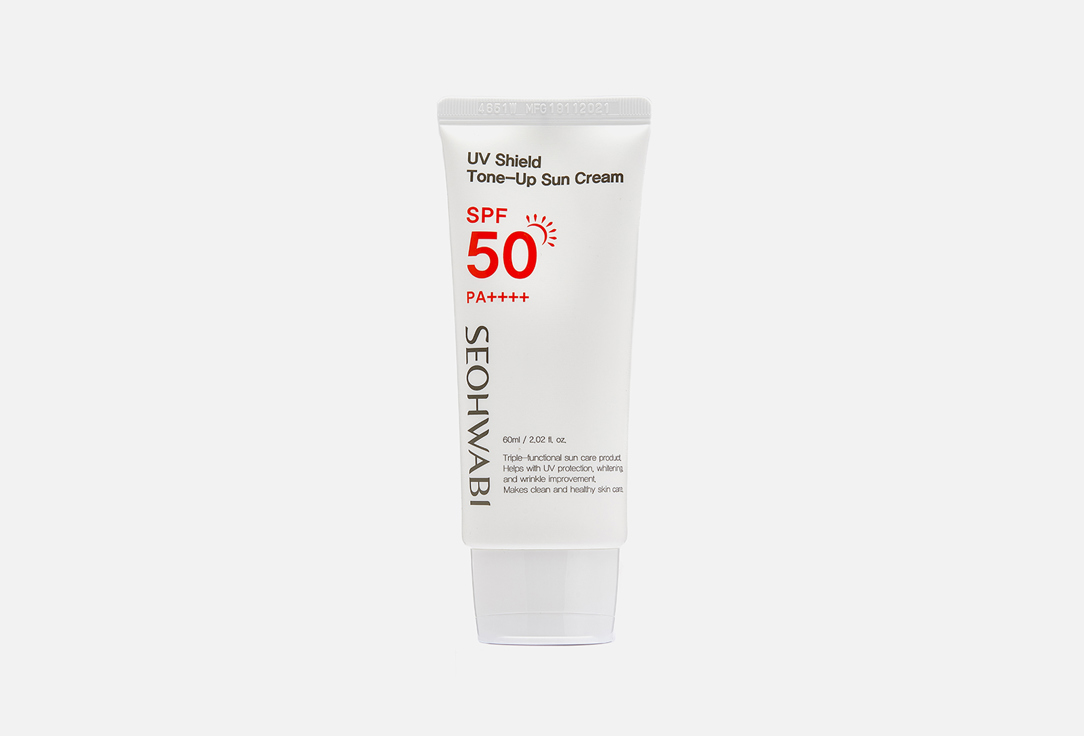 Выравнивающий солнцезащитный крем SEOHWABI UV Shield Tone-Up Sun Cream SPF 50 PA++++ 60 мл крем для лица seohwabi выравнивающий тон кожи крем с
