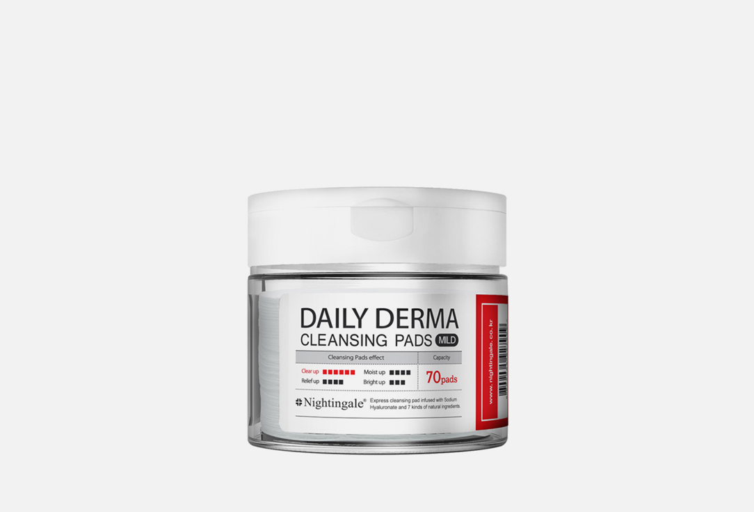 

Очищающие диски для лица NIGHTINGALE, DAILY DERMA CLEANSING PADS MILD 70 шт