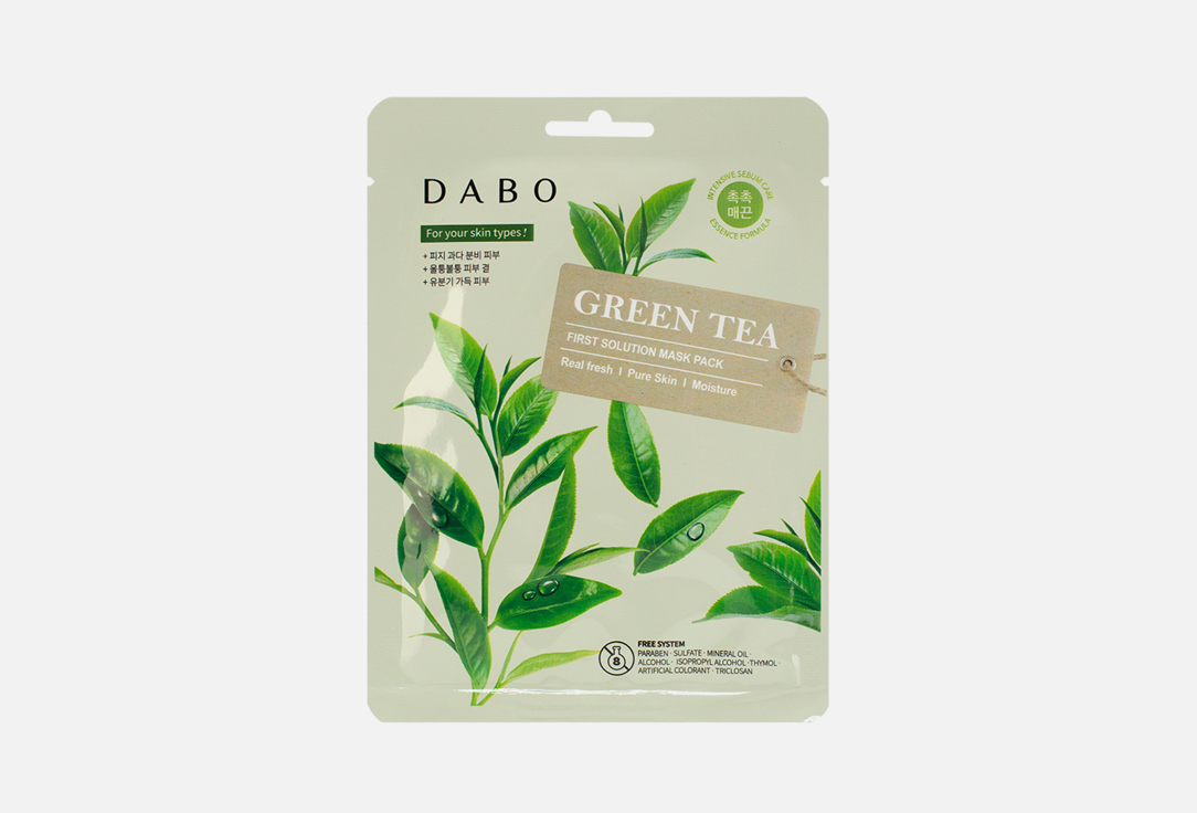 Тканевая маска для лица Dabo Green Tea 