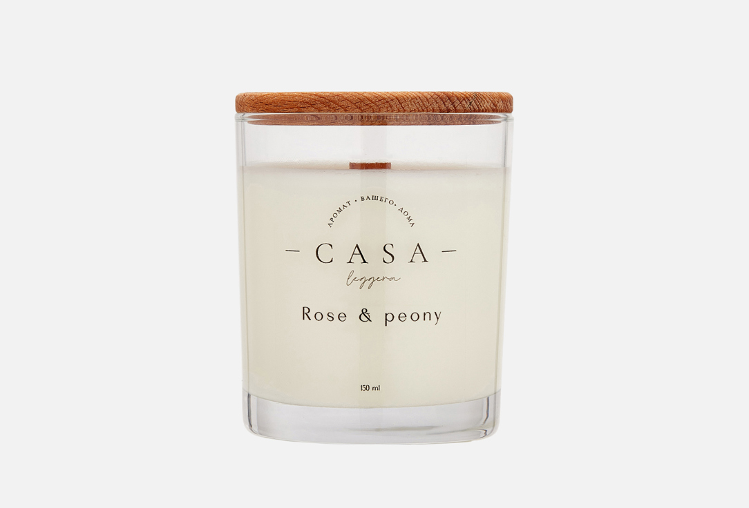 Свеча в стекле Casa Leggera Rose&Peony 