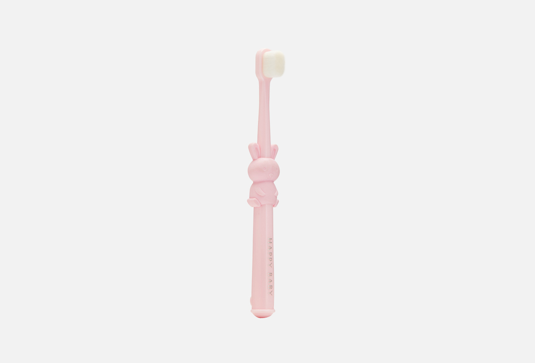 Зубная щетка Happy Baby с ультрамягкой щетиной, заяц розовый