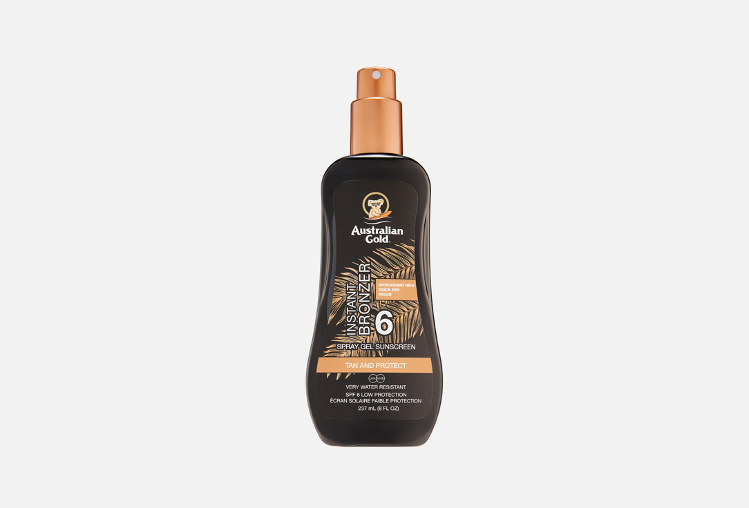 

Солнцезащитный спрей гель с бронзатором AUSTRALIAN GOLD, SPF 6 Spray Gel bronzer 237 мл