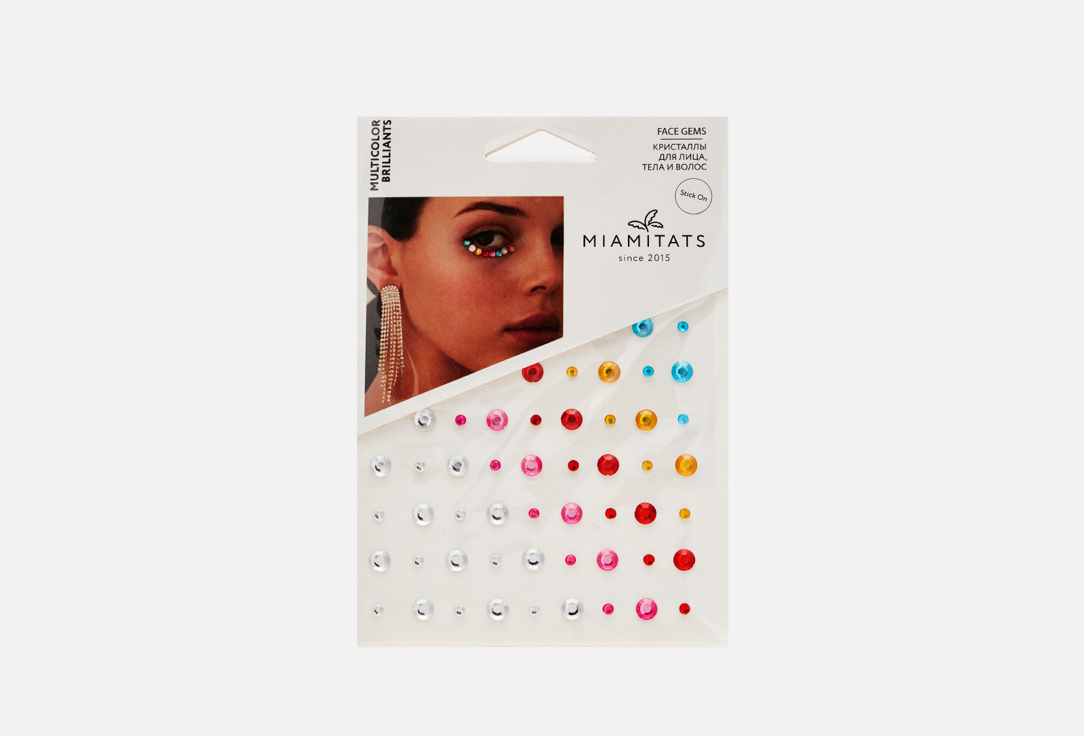 Кристаллы для лица, тела и волос MIAMITATS Multicolor brilliants 1 шт цена и фото