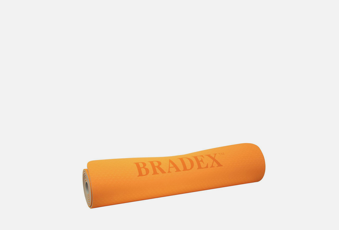 Коврик для йоги и фитнеса BRADEX двухслойный, оранжевый 