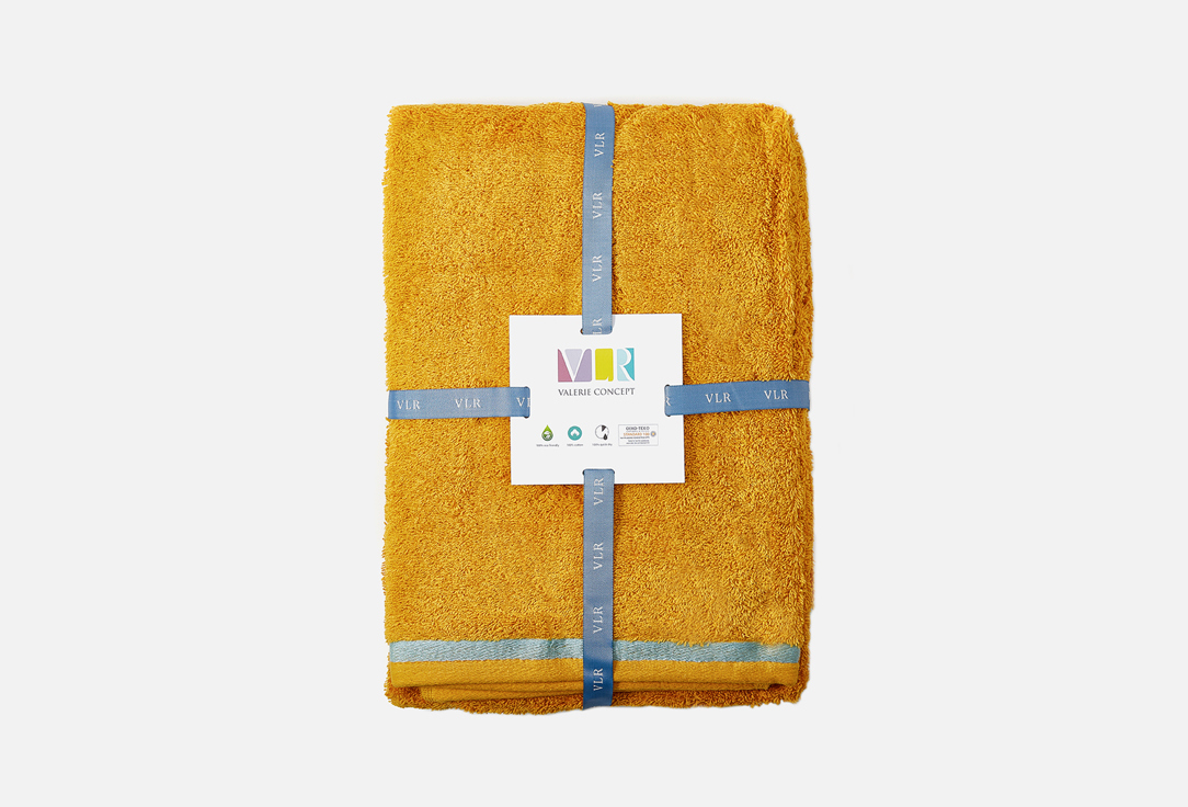 Изображение товара Махровое полотенце Valerie Concept горчичного цвета 70х140 см премиум качество