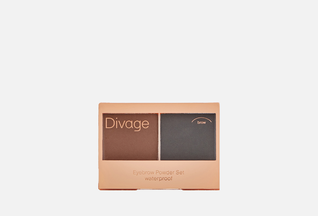 Набор теней для бровей Divage Waterproof Brow Powder Set 2 шоколадный, темно-коричневый