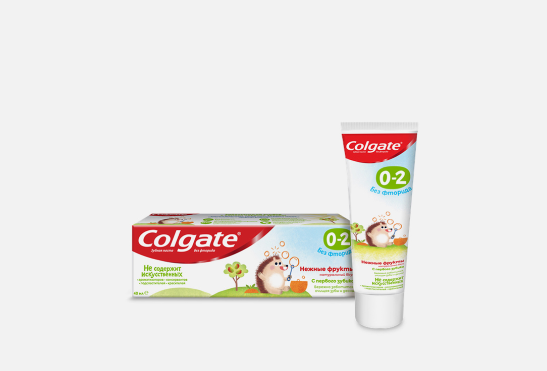 Colgate 0-2 Нежные фрукты детская зубная паста без фторида, 40 мл Colgate TP COLGATE Kids Free from flouride 0-2 40ml 