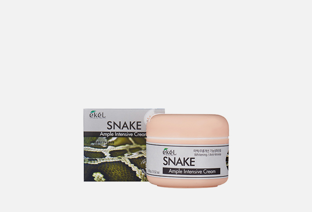 Крем для лица с пептидом змеиного яда EKEL Ample Intensive Cream Snake 100 мл крем для лица бизорюк крем для подбородка шеи и зоны декольте с пептидом змеиного яда и антиоксидантами