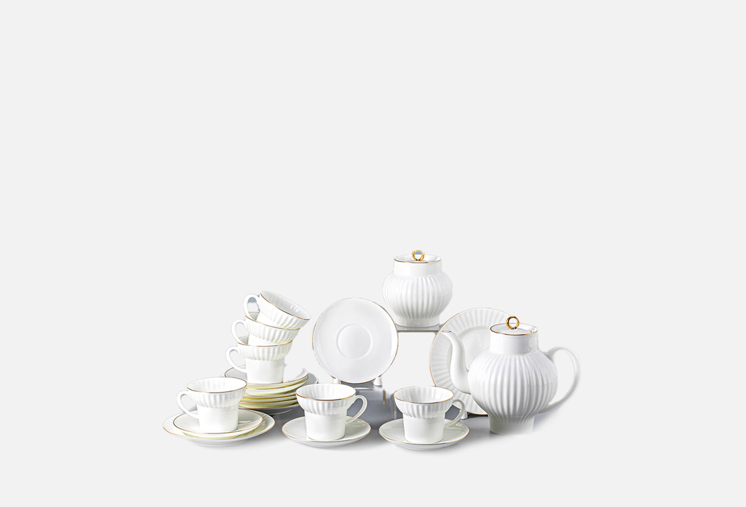 Изображение товара сервиз чайный Императорский фарфоровый завод Золотой кантик, белый