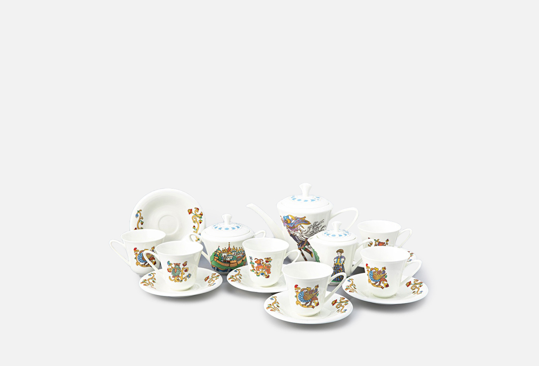 сервиз чайный gipfel charlotte 6 персон 14 предметов сервиз чайный ИМПЕРАТОРСКИЙ ФАРФОРОВЫЙ ЗАВОД Русские сказки, белый 1 шт