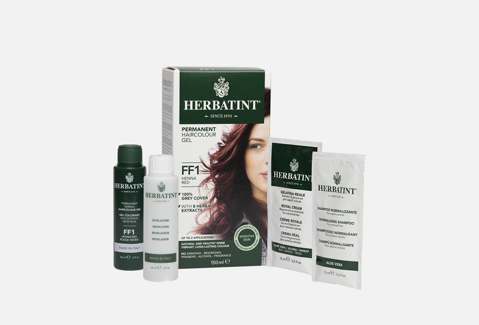 Herbatint Гель-краска для волос HAIRCOLOUR GEL FF1, Красная хна 150 мл ...