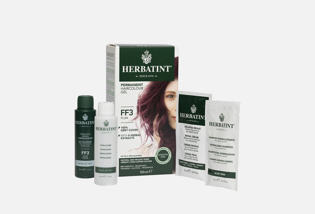 Гель-краска для волос Herbatint HAIRCOLOUR GEL FF3, Слива