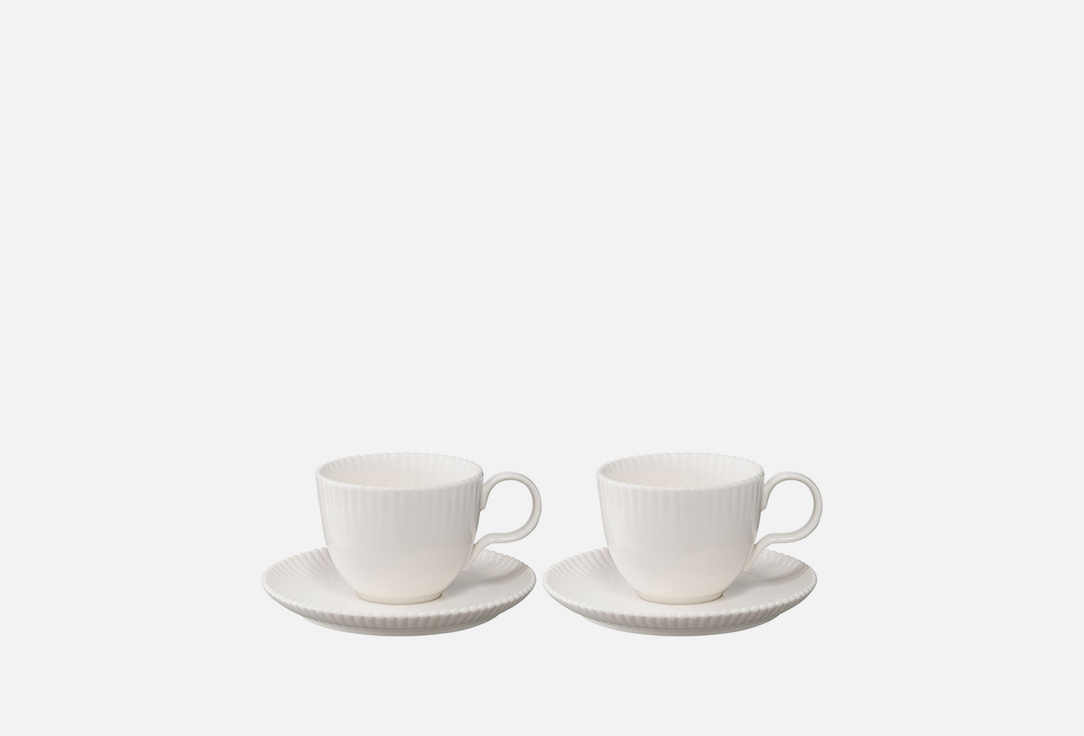 набор чайных пар liberty jones цветочный 2 пар Набор чайных пар TKANO Kitchen Spirit, белый 2 шт