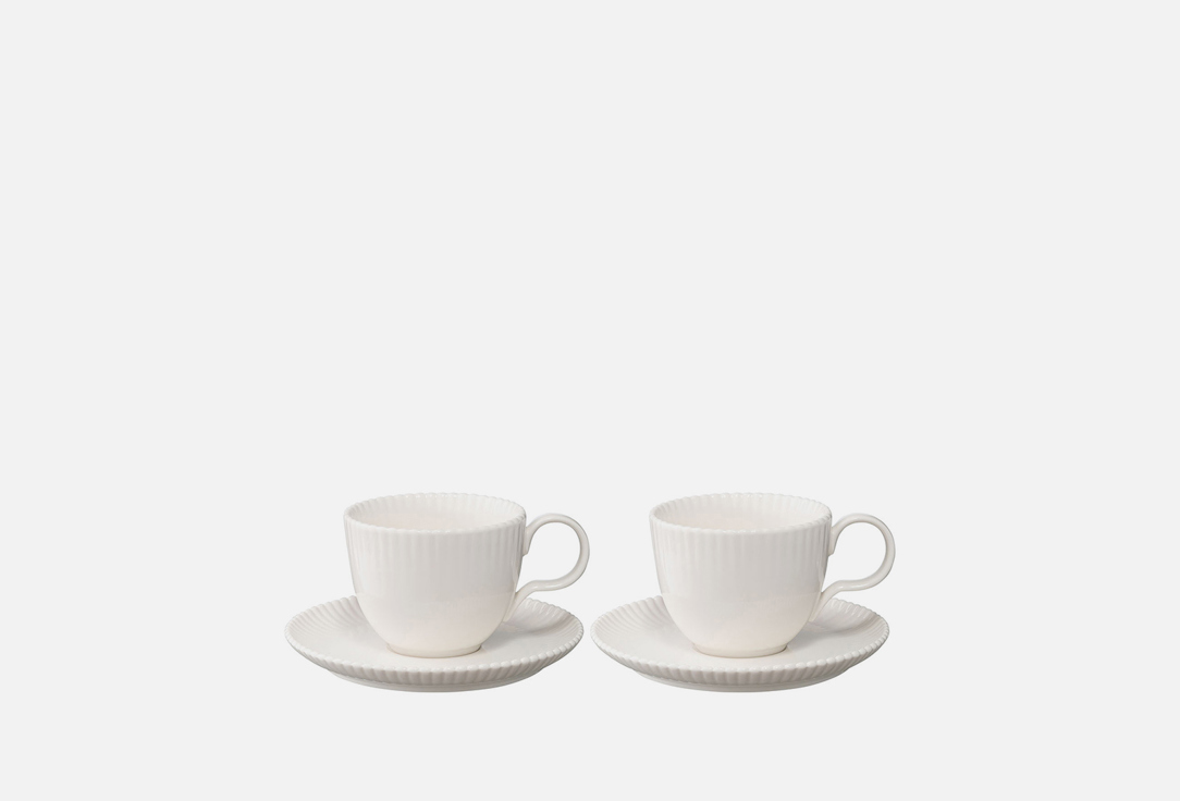 Набор чайных пар TKANO Kitchen Spirit, белый 2 шт набор чайных пар blue sky 220 мл 12 пр 539506 2230 tunisie porcelaine