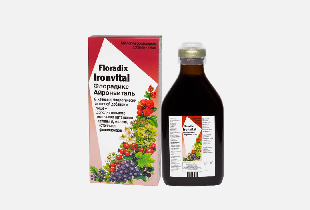 Биологически активная добавка SALUS-HAUS Floradix Ironvital 500 мл биологически активная добавка salus haus floradix vitamin b complex 250 мл