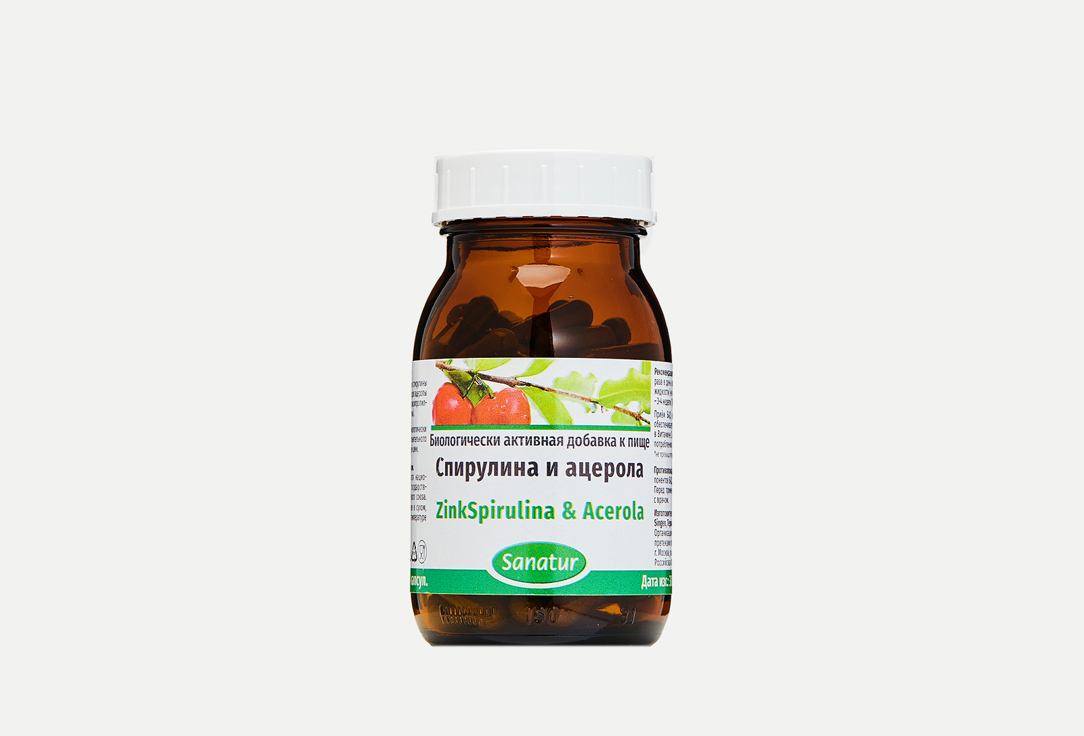 Биологически активная добавка SANATUR ZinkSpirulina & Acerola 90 шт биологически активная добавка sanatur omega 3 120 шт