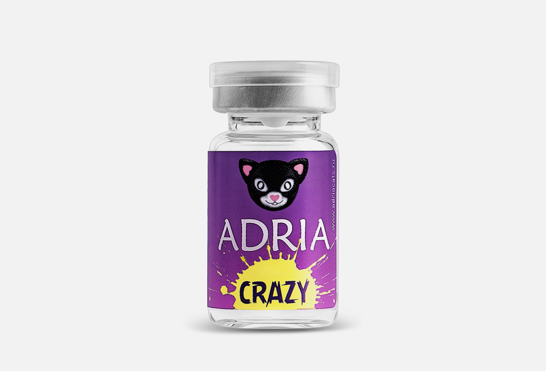 Цветные контактные линзы, квартальные Adria Crazy BC 8,6; DIA 14; 1 шт. WHITE CAT