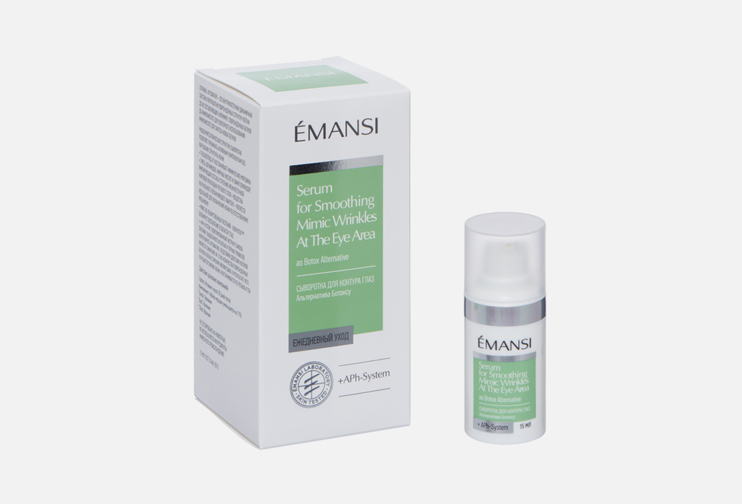 Сыворотка для глаз EMANSI + APHSYSTEM Serum for Smoothing Mimic Wrinkles at the eye area as Botox Altemative 15 мл сыворотка для лица emansi aphsystem serum for sуnthеsis and transpoft inhibiting 30 мл