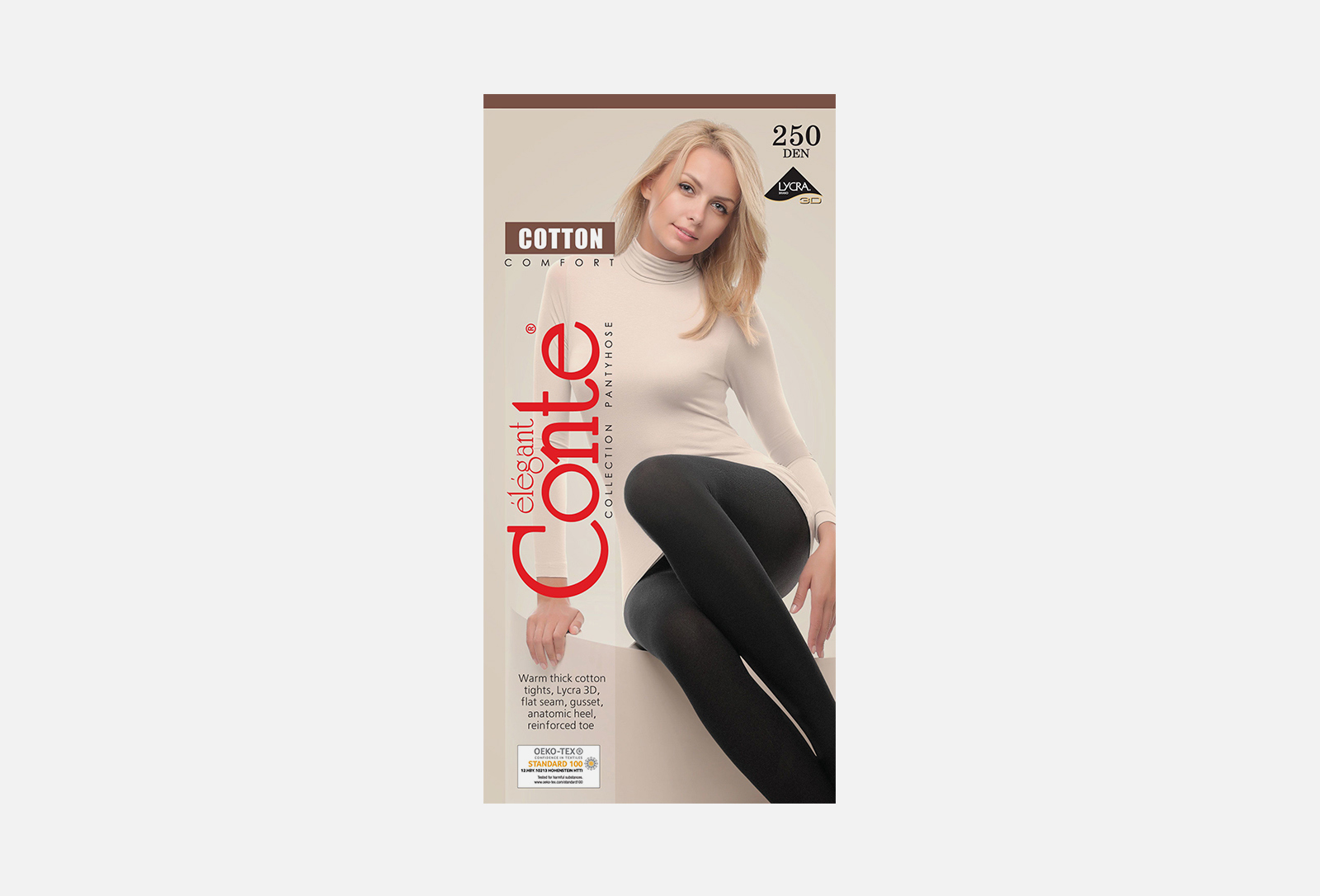 CONTE ELEGANT колготки 250 den COTTON nero черные Nero 6 — купить, цена ...