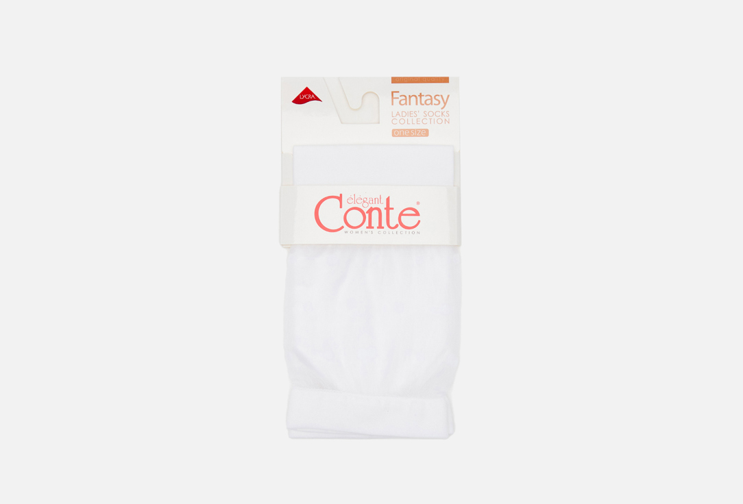 Изображение товара Женские фантазийные носки CONTE ELEGANT Fantasy bianco 50 den белые