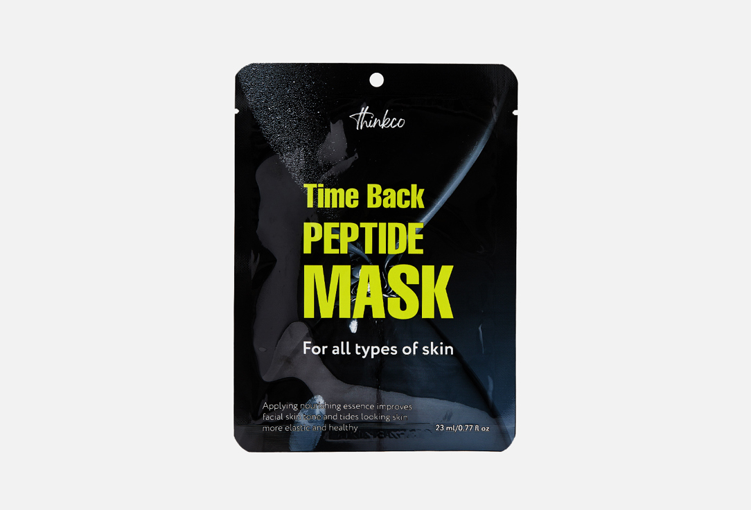 village 11 factory тканевая маска для лица с пептидами и алантоином miracle youth sheet mask peptide антивозрастная Тканевая маска для лица с пептидами THINKCO Time Back PEPTIDE MASK 1 шт